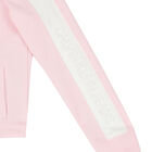 Girls Pink & White Logo Zip Up Top, 1, hi-res