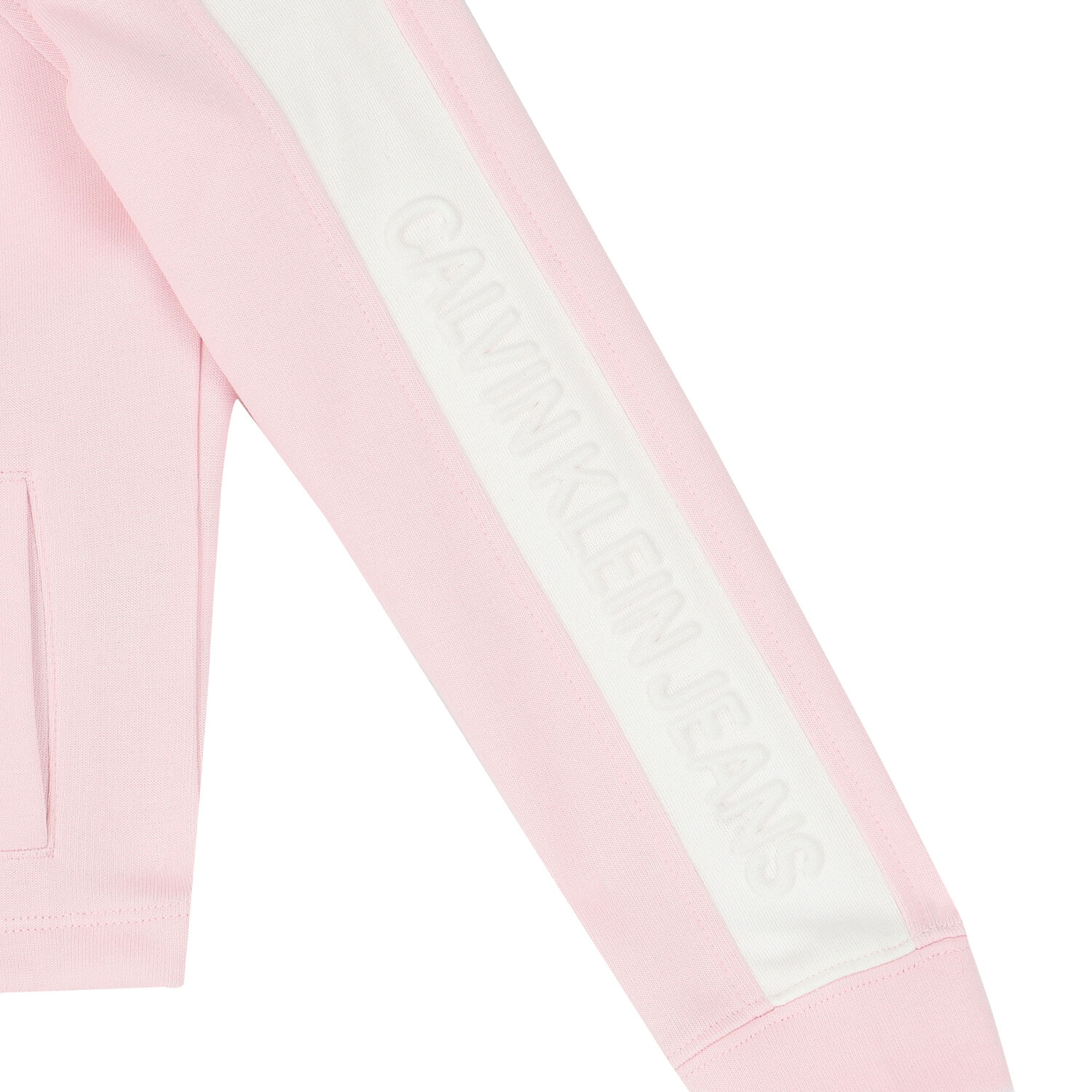 Girls Pink & White Logo Zip Up Top, 1, hi-res
