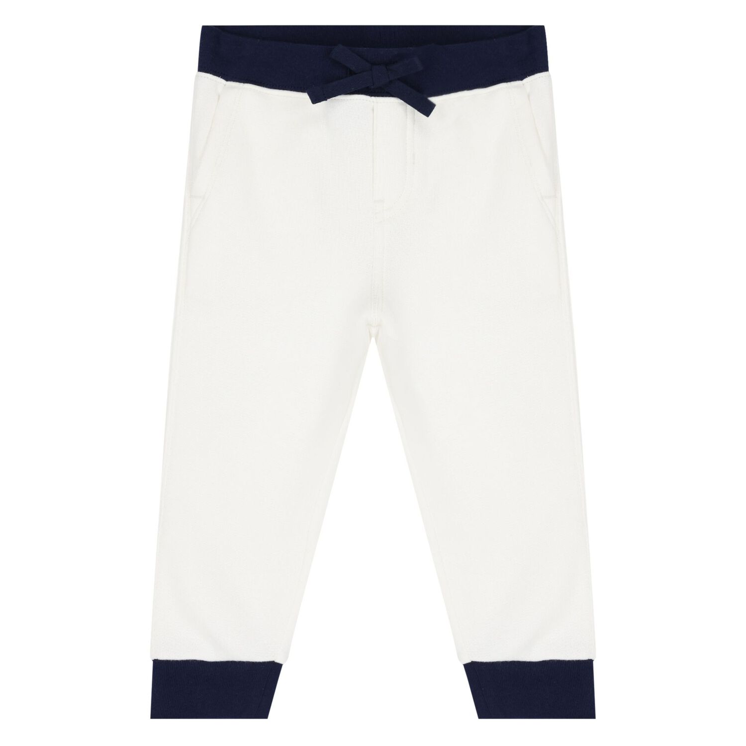 Baby Boys White & Navy Blue Logo Tracksuit, 1, hi-res image number null
