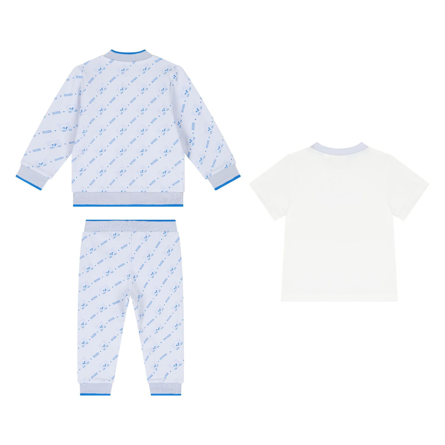 Baby Boys Blue & White Logo Tracksuit Set, 1, hi-res image number null
