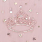 فستان بنات تول مطرز باللون الزهري, 1, hi-res