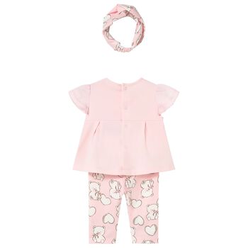 Baby Girls Pink Teddy Bear Leggings Set