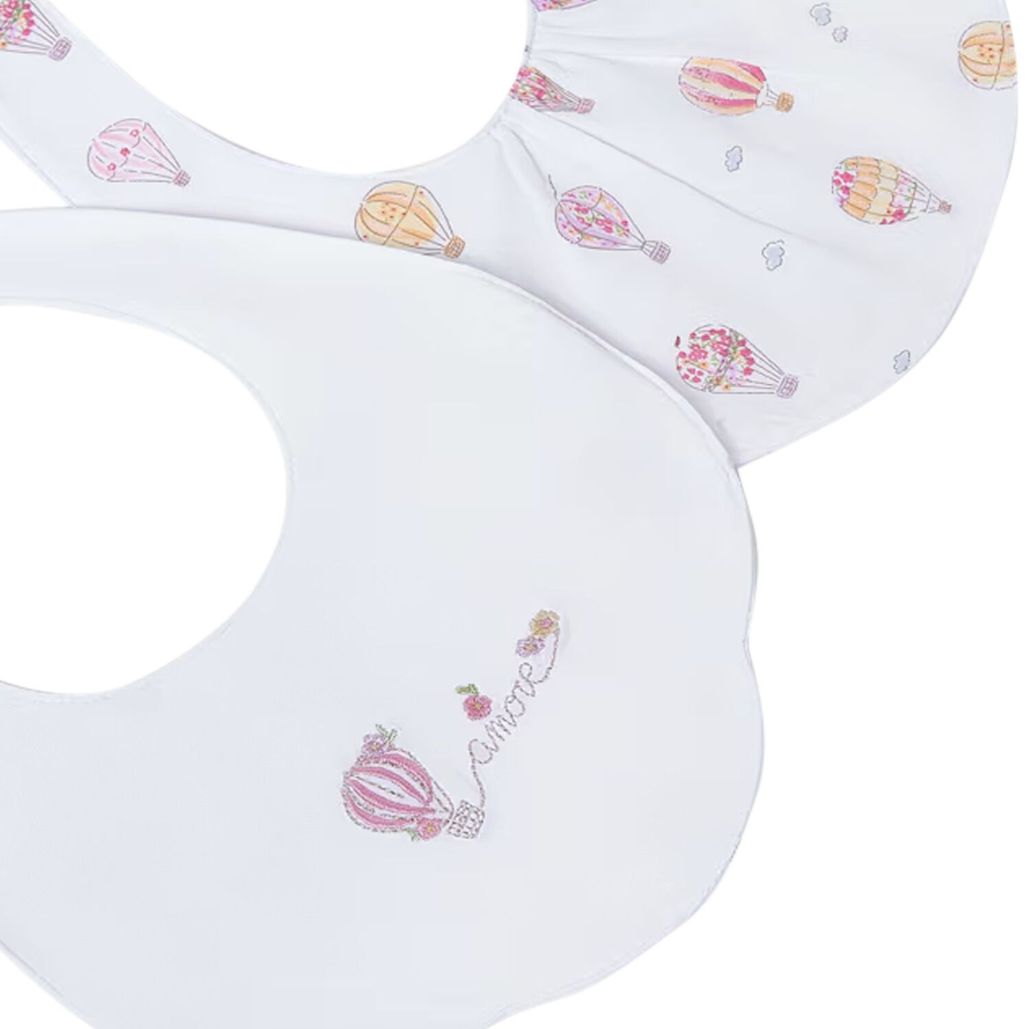 Baby Girls White & Pink Bibs ( 2-Pack ) , 1, hi-res