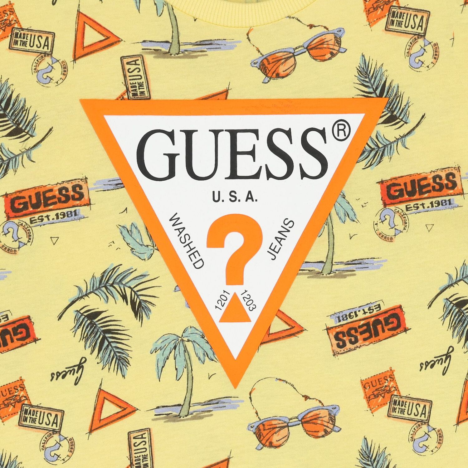 طقم شورت بشعار باللون أصفر وأزرق داكن للأولاد, 1, hi-res