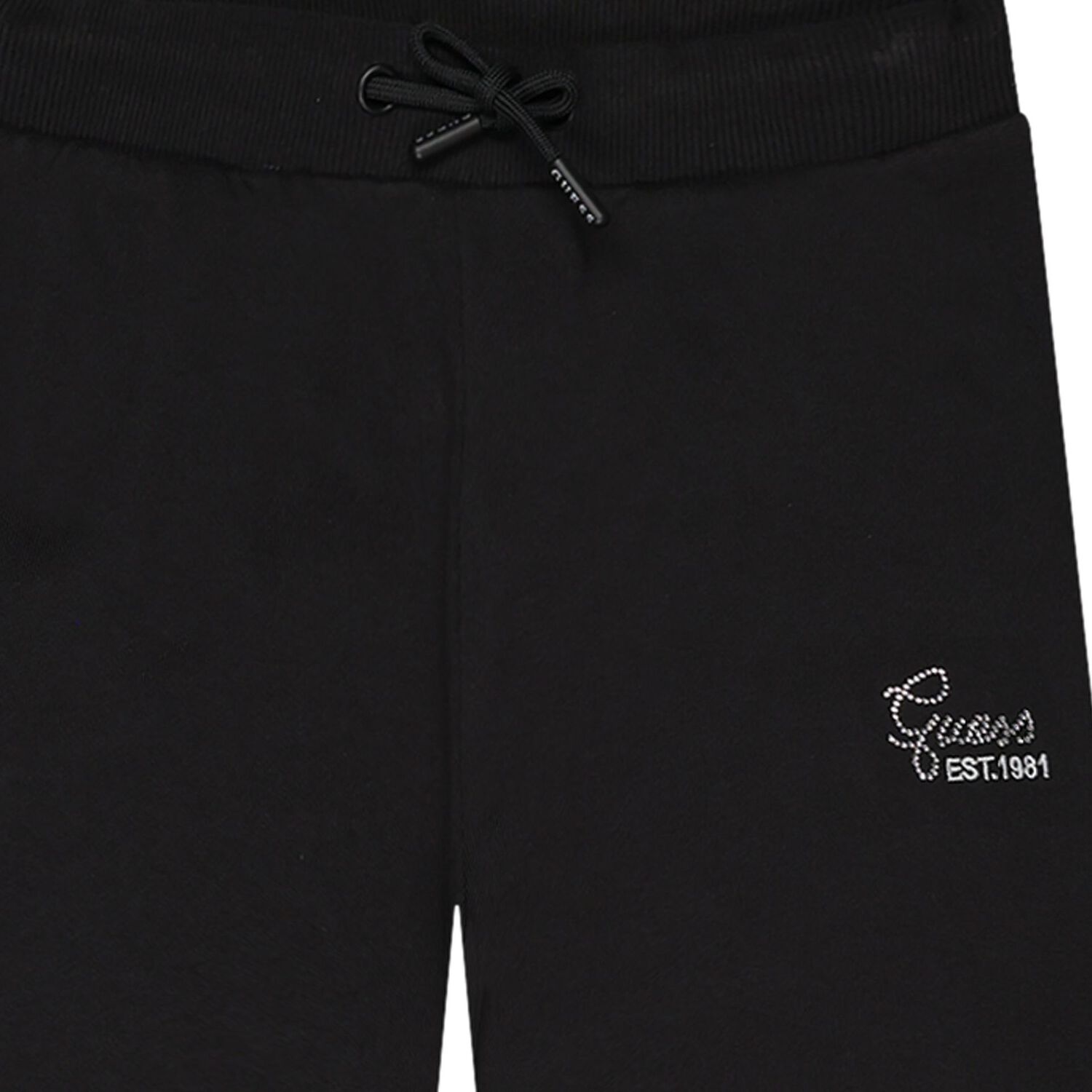 Girls Black Embellished Logo Trousers, 1, hi-res