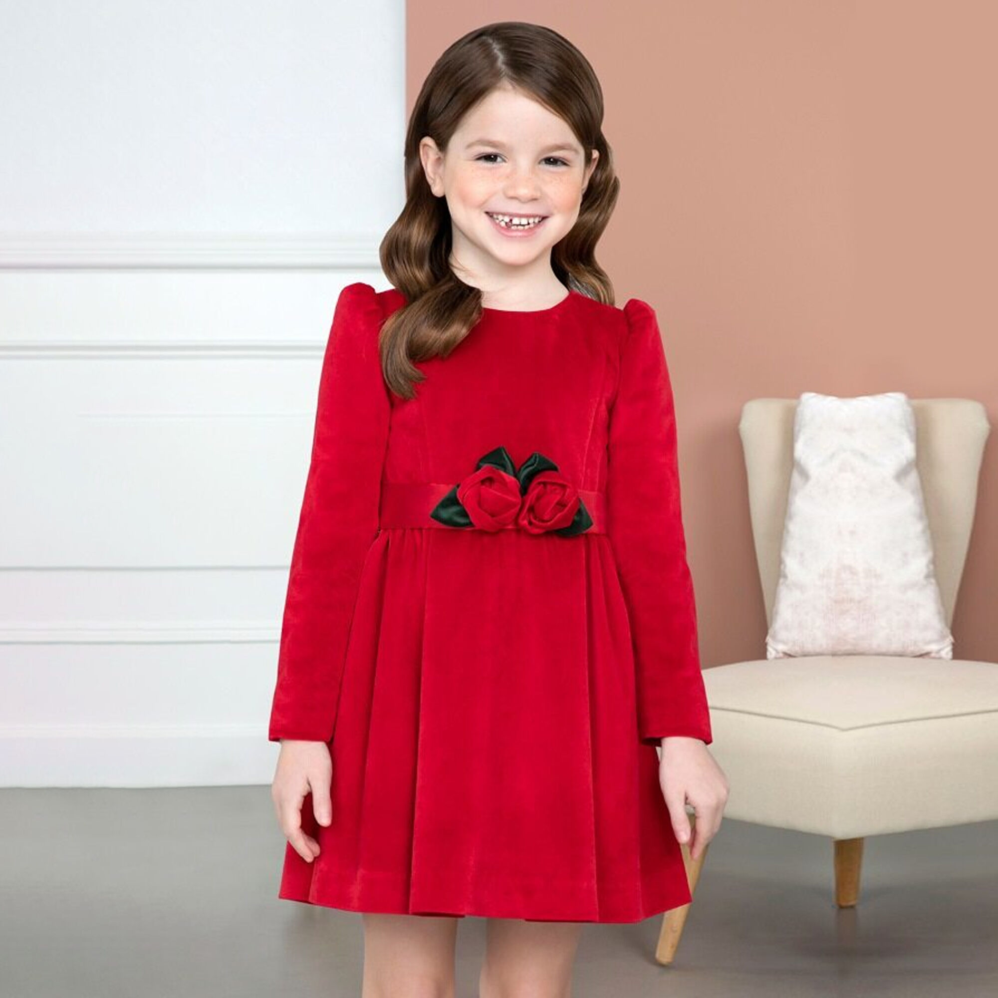 Ladies red new arrivals velvet dress