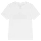 Boys White Logo T-Shirt, 3, hi-res