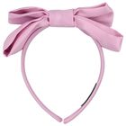 Girls Pink Bow Headband, 3, hi-res