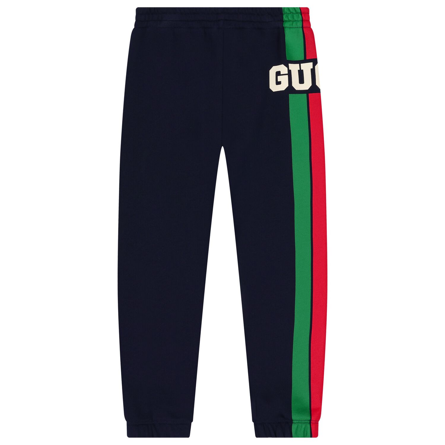 Boys Navy Blue Logo Web Striped Joggers, 1, hi-res image number null