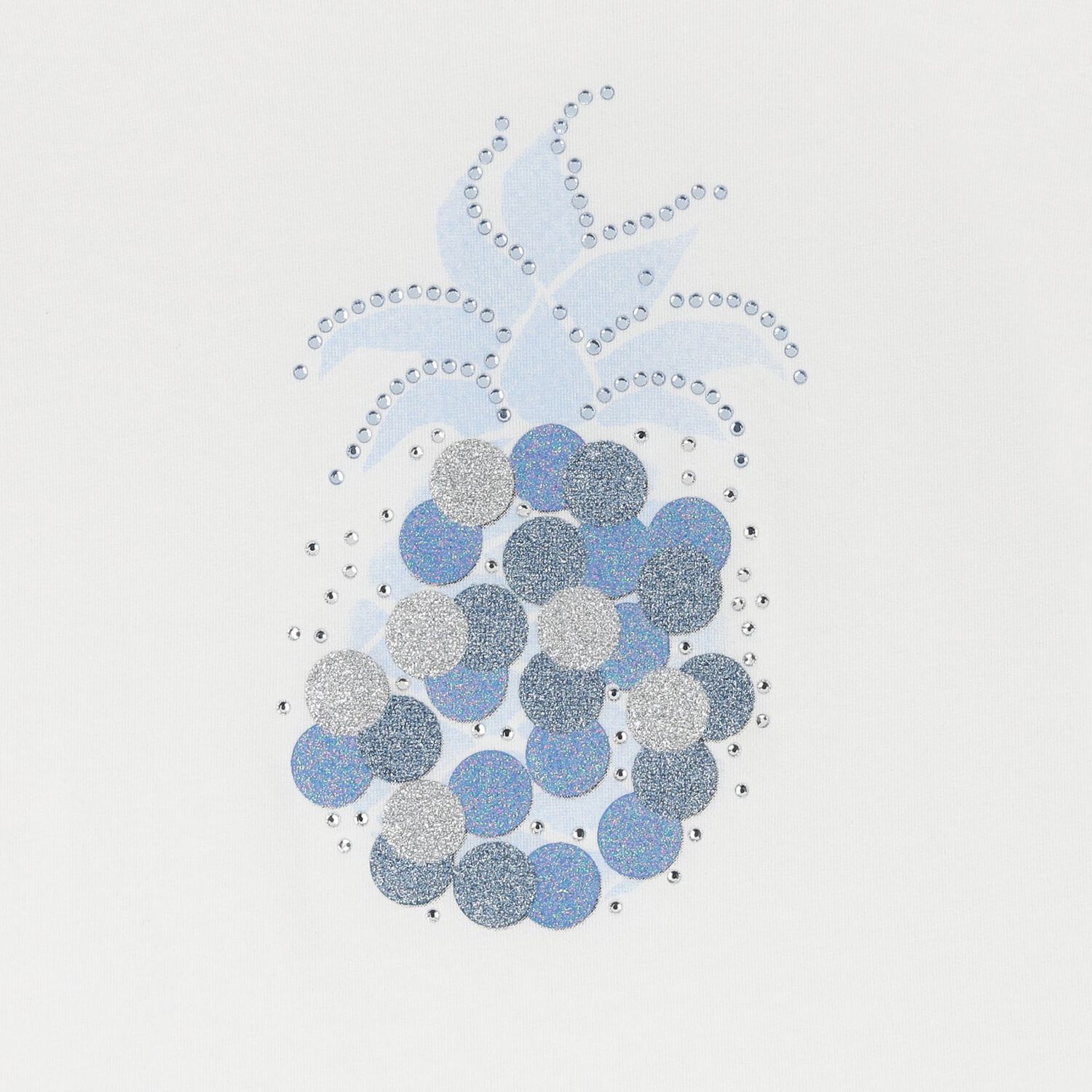 طقم تنورة مزينة باللونين الأبيض والأزرق للبنات, 1, hi-res image number null