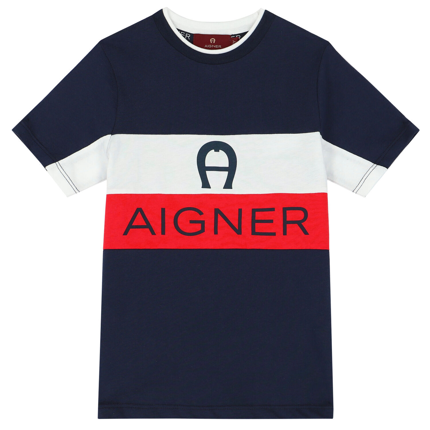 تيشيرت بالشعار باللون الكحلي للأولاد, 1, hi-res