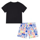 Boys Black & White Jordan Logo Shorts Set, 1, hi-res