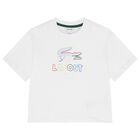Girls White Logo T-Shirt, 1, hi-res