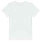 تيشيرت بنات بشعار تيدي باللون الأبيض, 1, hi-res