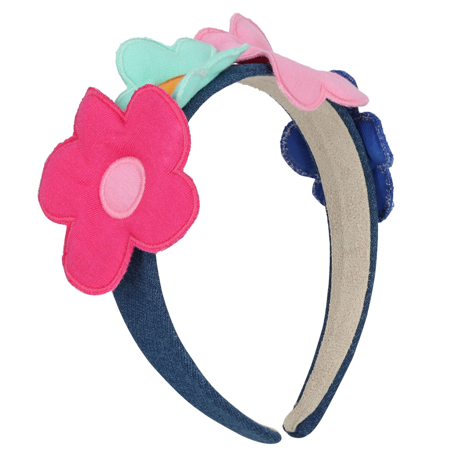 Girls Multi-Coloured Flower Headband, 1, hi-res