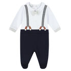 Baby Boys Navy & White Babygrow, 1, hi-res