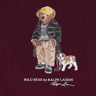Boys Burgundy Polo Bear Logo Hooded Top, 1, hi-res