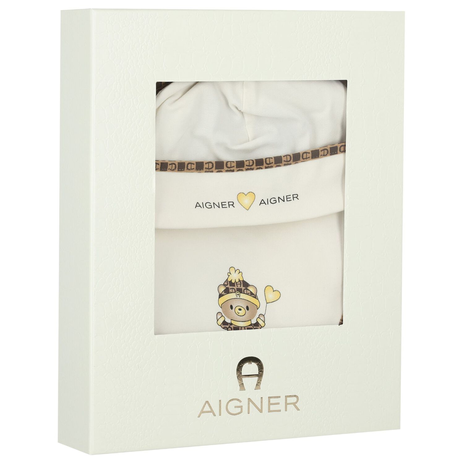 طقم هدية أفرول بشعار تيدى باللون العاجى, 1, hi-res