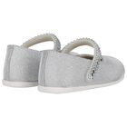 حذاء فضي للبنات مزين بكريستالات سواروفسكي باللون الفضى, 1, hi-res