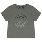 تي شيرت بالشعار باللون الأخضر للبنات, 1, hi-res