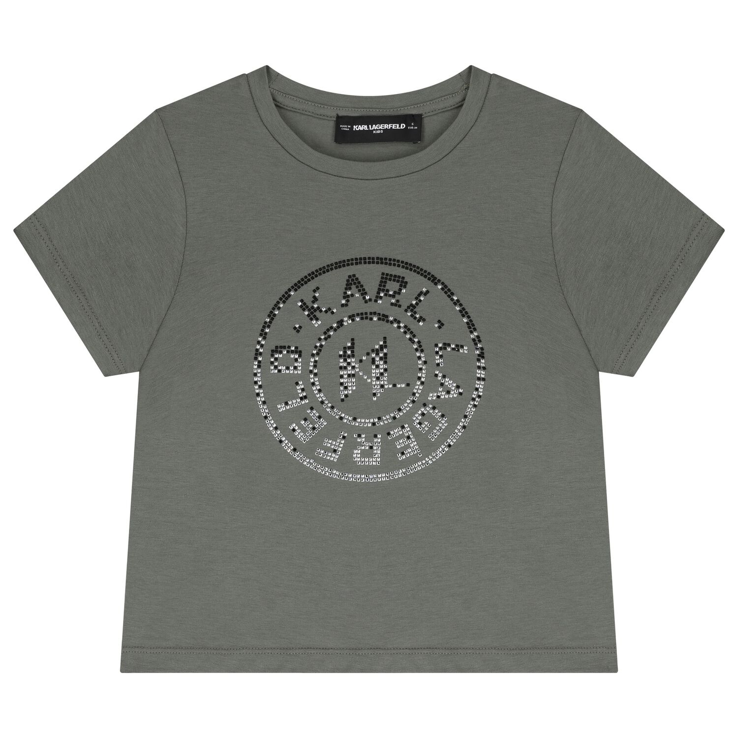 تي شيرت بالشعار باللون الأخضر للبنات, 1, hi-res