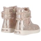 Girls Gold Faux Fur Boots , 1, hi-res