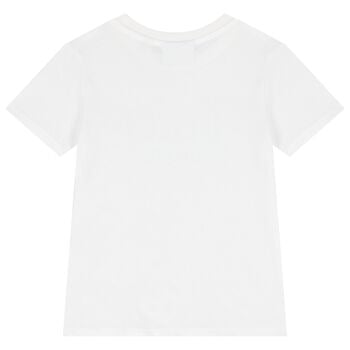 Girls White Crystal Embellished Diamant&eacute; Logo T-Shirt