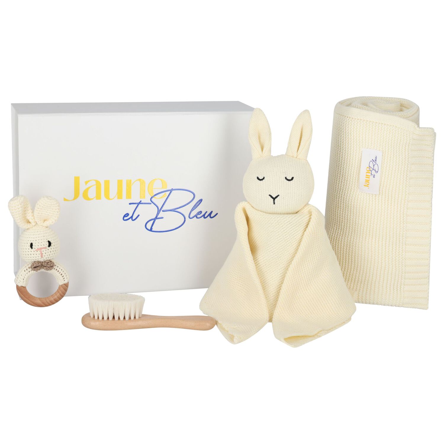 Ivory Baby Blanket & Bunny Comforter Gift Set , 3, hi-res