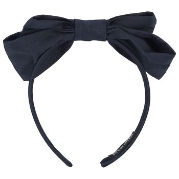 Girls Navy Blue Bow Headband