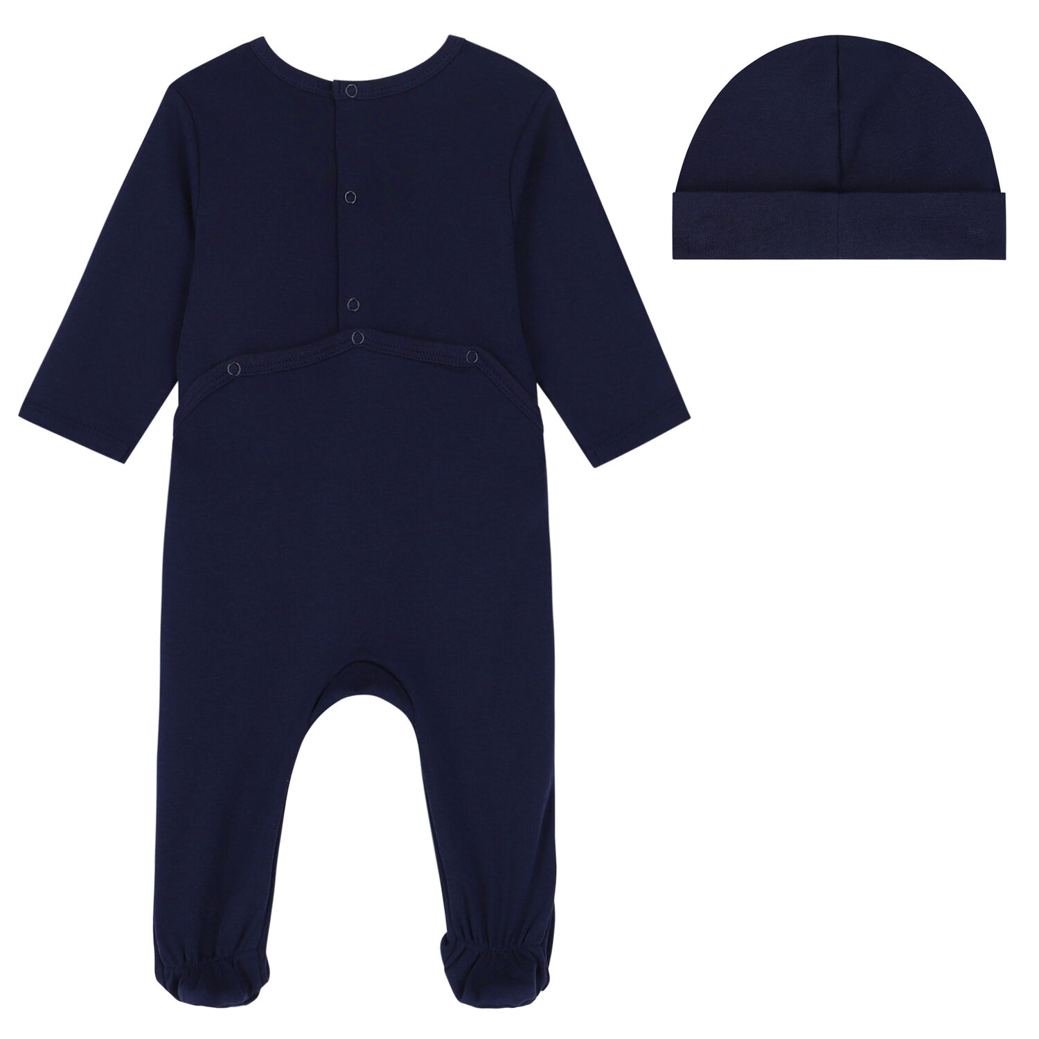 Baby Boys Navy Logo Babygrow Set, 1, hi-res