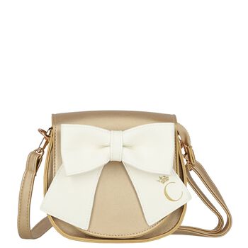 Girls Gold & White Bow Bag
