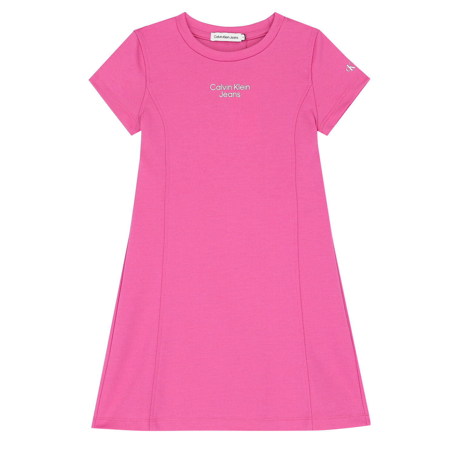 Girls Bright Pink Logo Dress, 1, hi-res
