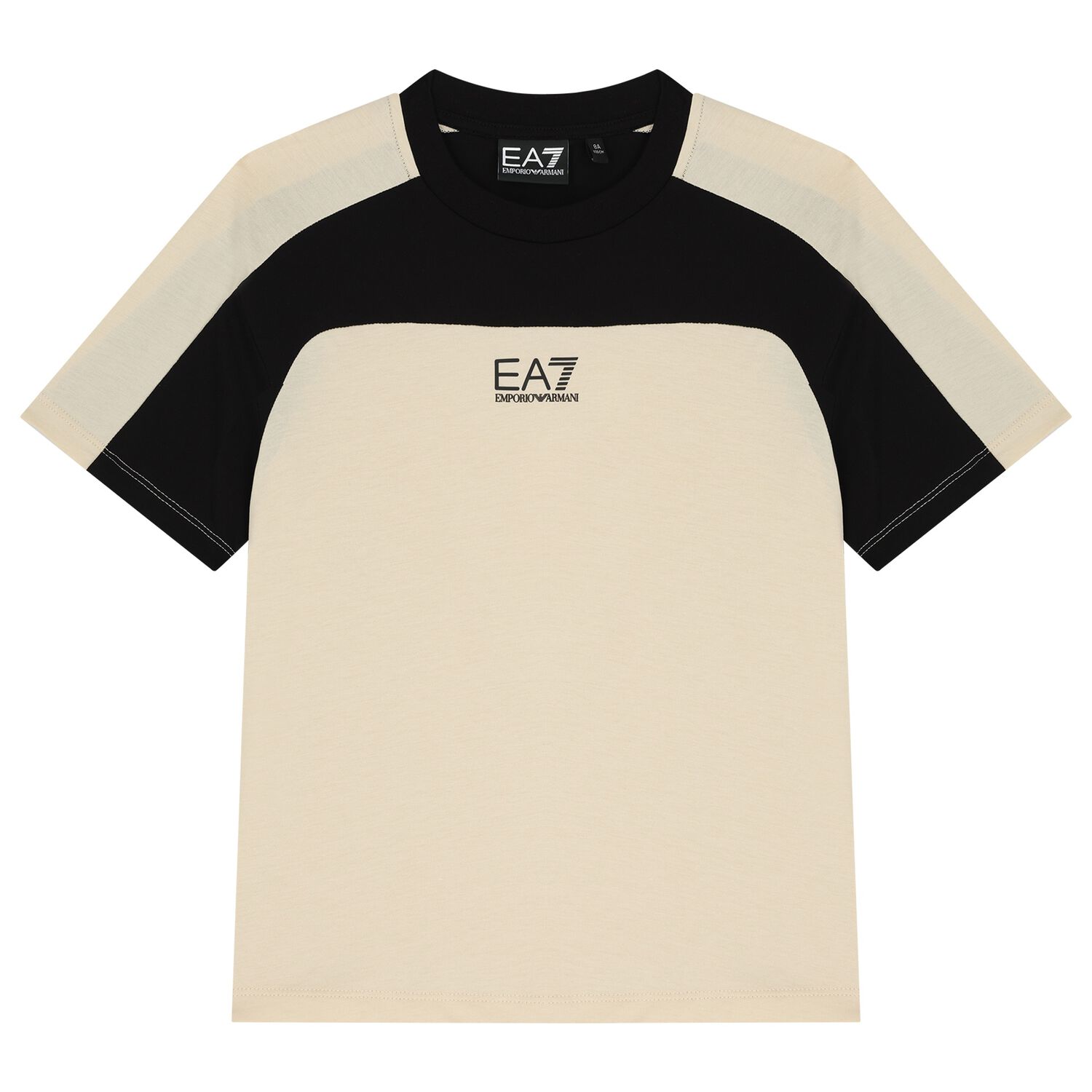 Boys Beige & Black Logo T-Shirt, 1, hi-res