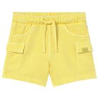 Younger Boys Yellow Logo Shorts, 1, hi-res