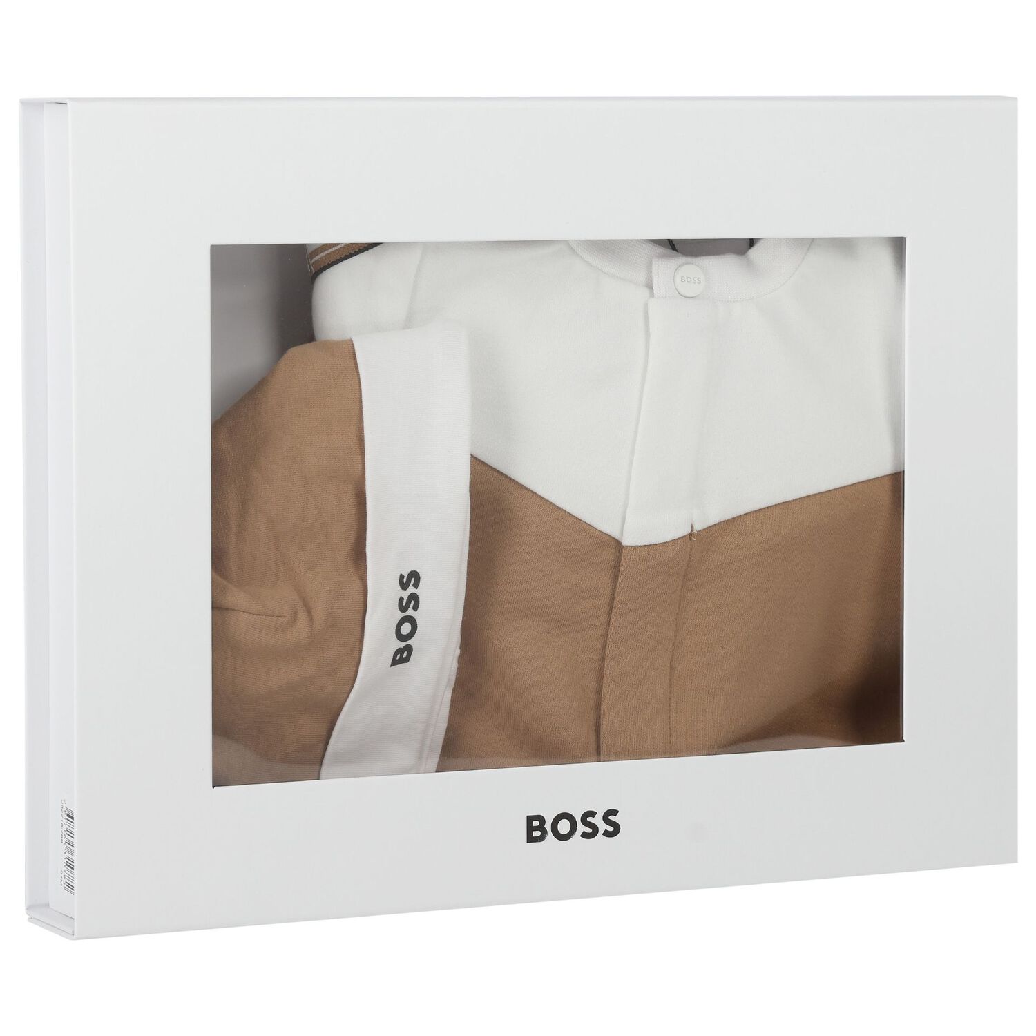 Baby Boys White & Beige Logo Babygrow Gift Set, 2, hi-res image number null
