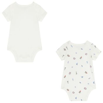 Ivory Polo Bear Bodysuits ( 2 Pack ) 