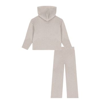 Girls Beige Knitted Trousers Set