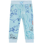 Younger Boys Blue Logo Joggers, 1, hi-res