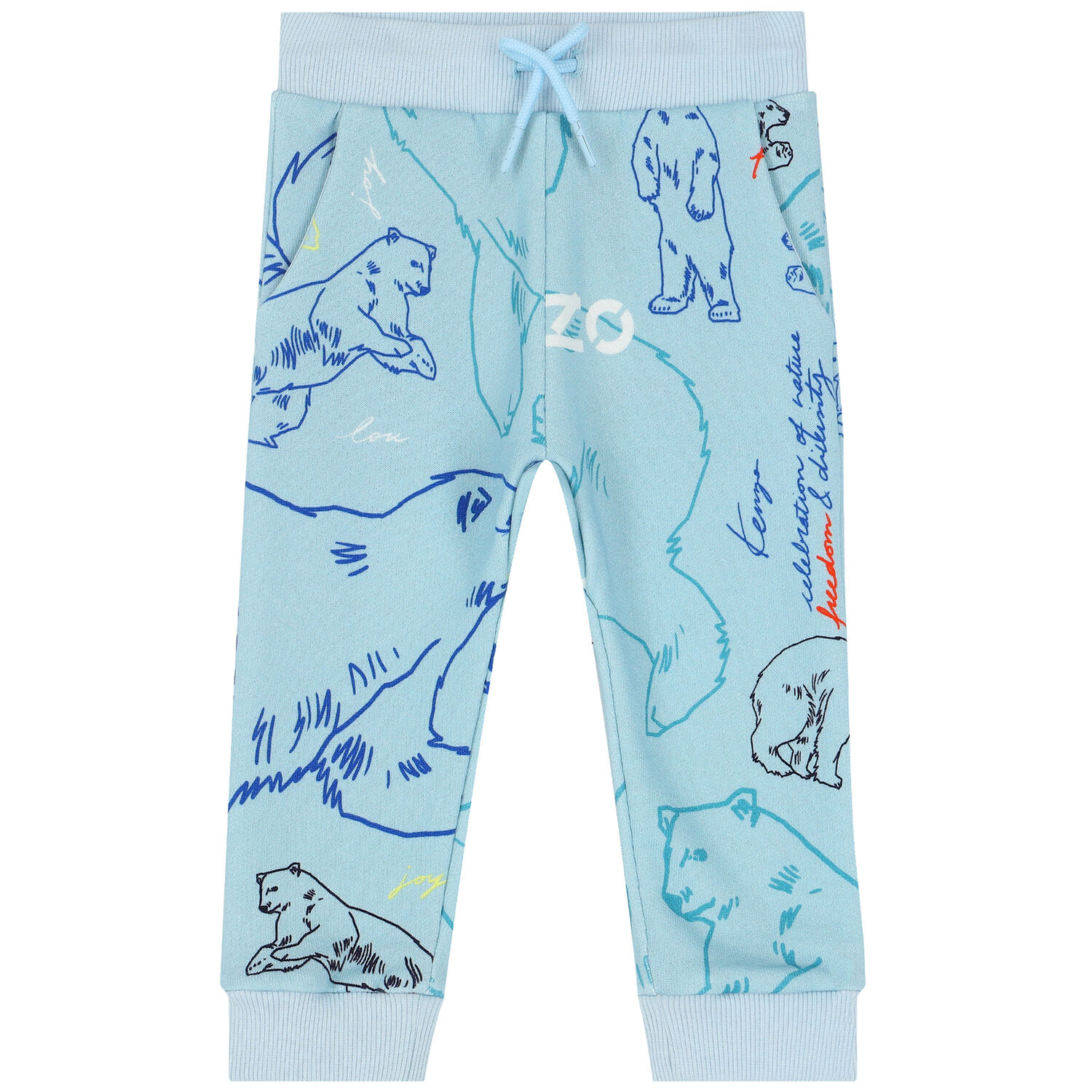 Younger Boys Blue Logo Joggers, 1, hi-res