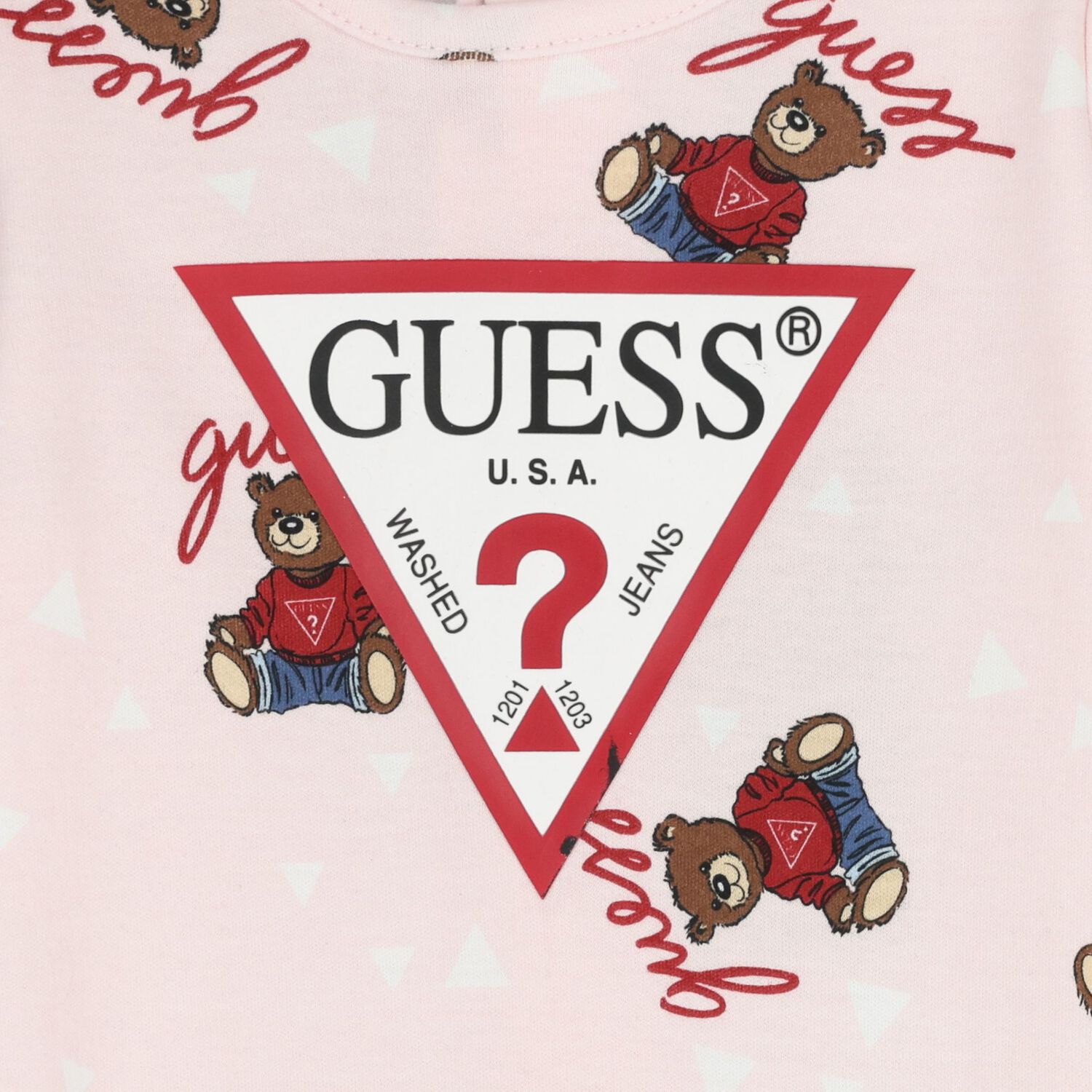 Baby Girls Pink Teddy Bear Logo Babygrow, 1, hi-res