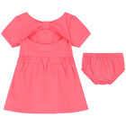 Baby Girls Pink Logo Dress Set, 1, hi-res