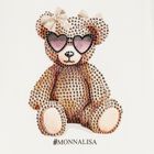 فستان بنات بطبعه تيدى بير باللون العاجى والبيج , 1, hi-res