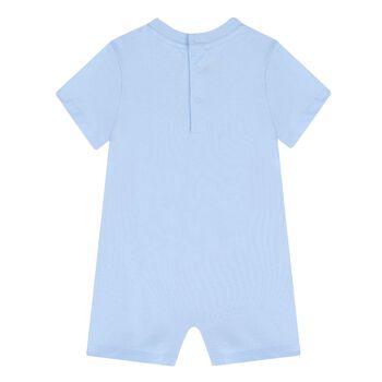Baby Boys Blue Polo Bear Romper