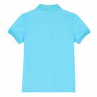 Boys Blue Logo Polo Shirt, 3, hi-res