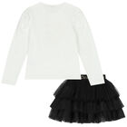 Girls Black & White Logo Skirt Set, 1, hi-res