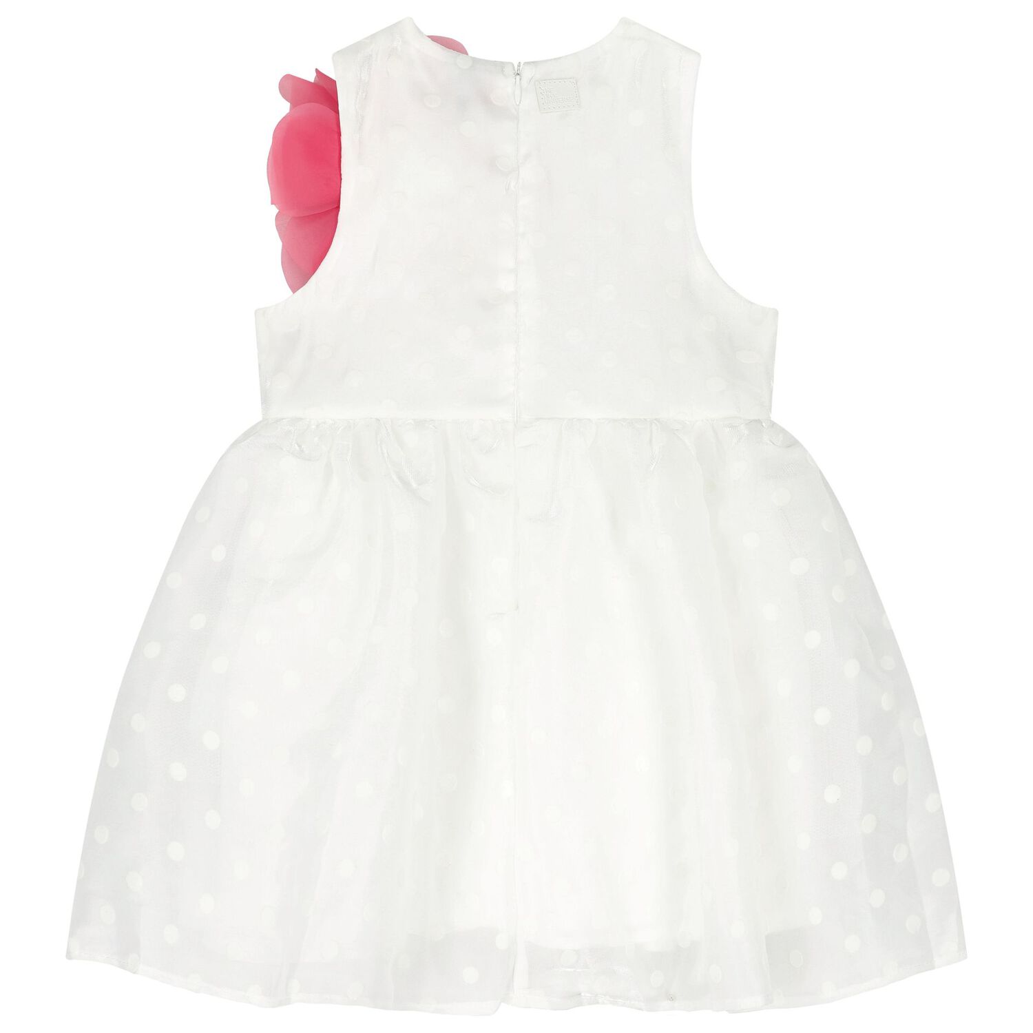Girls White & Pink Flower Dress, 1, hi-res image number null