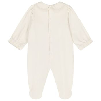 Baby Girls Ivory Logo Babygrow