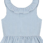 Girls Blue & White Striped Dress, 1, hi-res