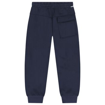 Boys Navy Blue Logo Joggers