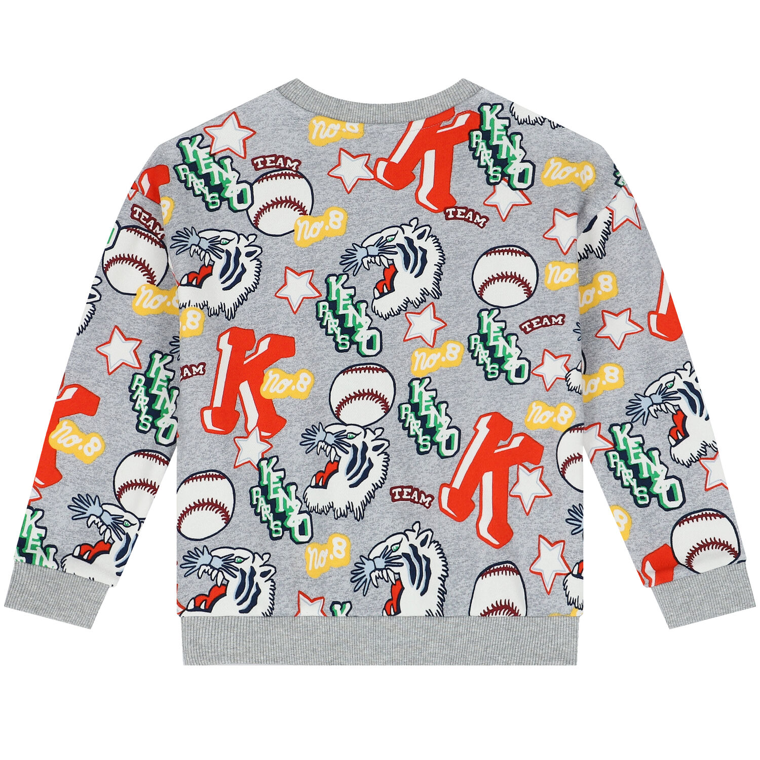 سويت شيرت بشعار النمر باللون الرمادي للأولاد, 1, hi-res